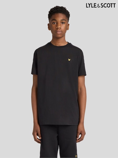 Svart - Lyle & Scott Jacquard Tape T-shirt
