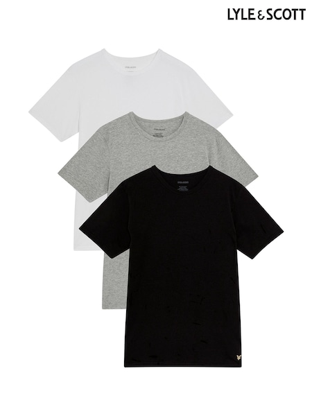 Black/Grey/White - Lyle & Scott Loungewear T-shirts 3 Pack