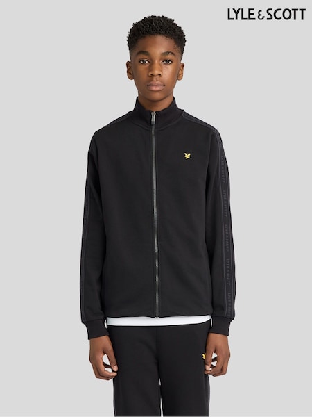 Black - Lyle & Scott Jacquard Tape Track Jacket