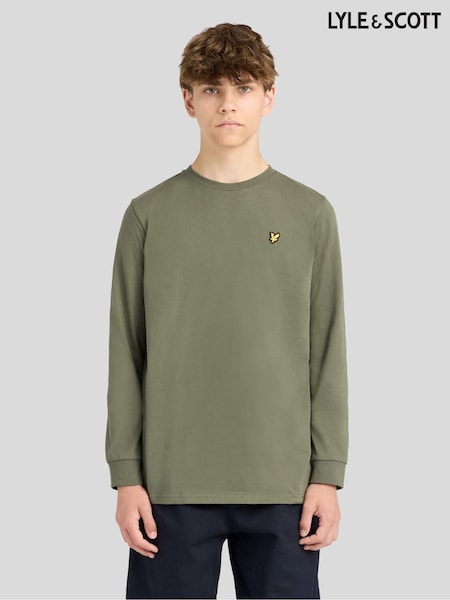 Green - Lyle & Scott Plain Long Sleeve T-shirt