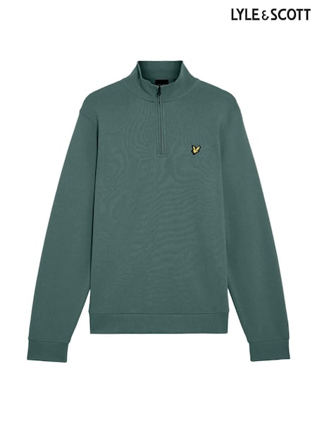 Green - Lyle & Scott Quarter Zip Pullover Sweatshirt
