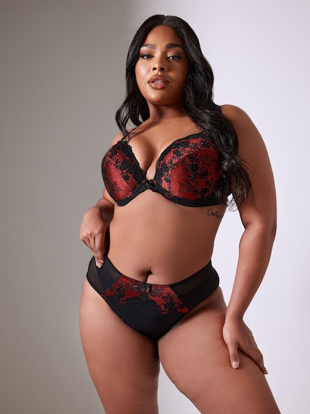 Yours Curve Red Thea Two Tone Lace Padded Bra (253240) | €13