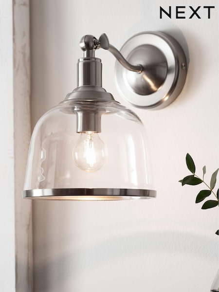 Brushed Chrome Gloucester Mains Operated Wireless Wall Light (253521) | €53