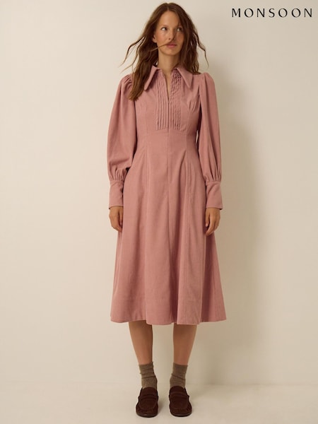 Rosa - Monsoon Skye Stretch Corduroy Midi Shirt Dress