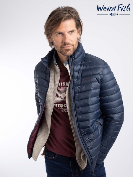 Көк - Regular Weird Fish Crantock Lightweight Showerproof Padded Jacket