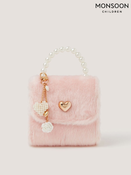 Pink - Monsoon Fluffy Pearl Charm Bag