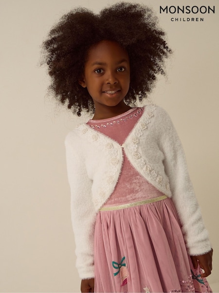 Cream - Monsoon Phoebe Pearl Trim Cardigan