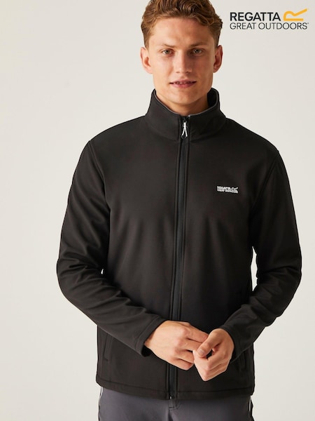 Regatta Black Shower Resistant Cera V Full Zip Softshell Jacket (253752) | AED204