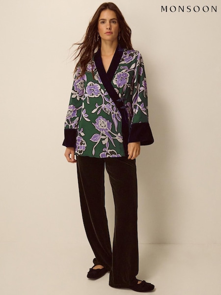 Grün - Monsoon Willow Kimonojacke mit Floralprint