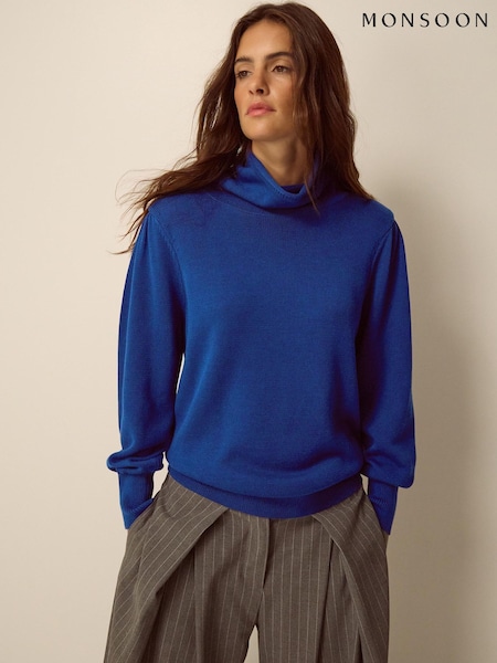 Blue - Monsoon Hol High Neck Jumper