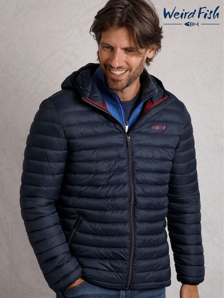 Weird Fish Blue Flete Lightweight Showerproof Padded Jacket (254325) | €86