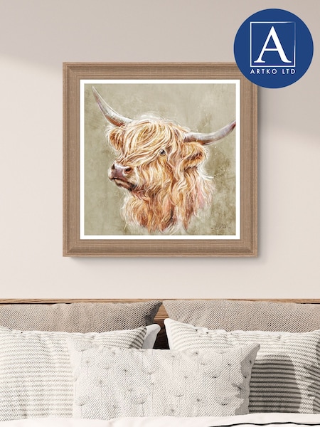 Artko Blonde Highland Cow By Charlotte Oakley Framed Art