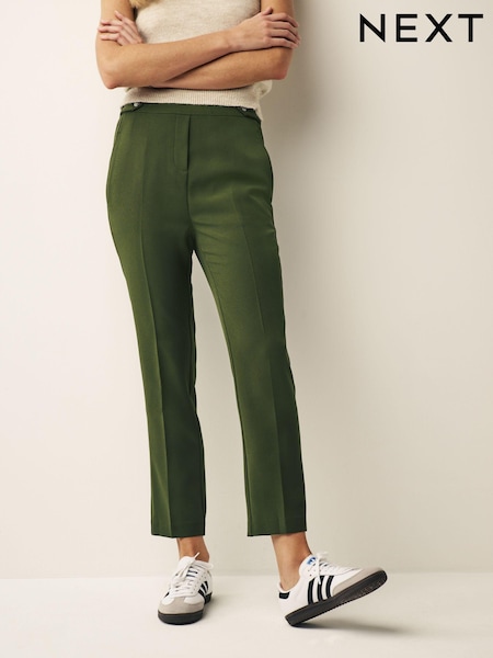 Grün - Tailored Elastic Back Straight Leg Trousers (254518) | 7 €