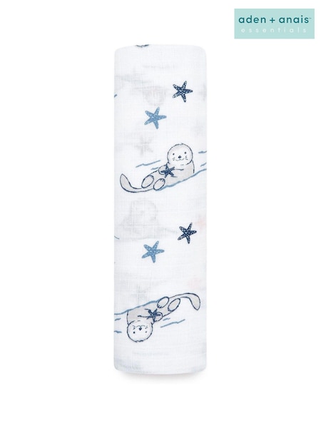 aden + anais™ White Essentials Seashorse Cotton Muslin Blanket (254651) | €5