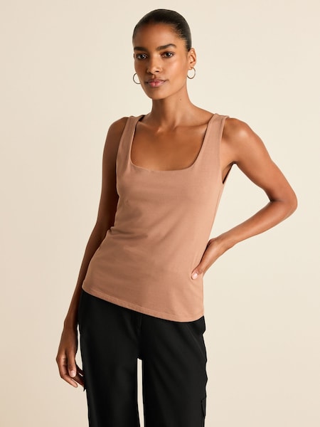 Tan Brown Square Neck Vest (255225) | €13