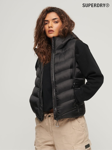 Superdry Black Hooded Fuji Padded Gilet (255267) | €54