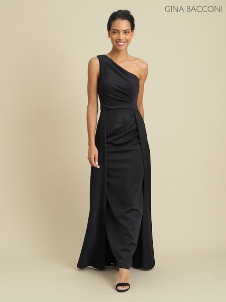 Svart - Gina Bacconi Madge One Shoulder Maxi Dress
