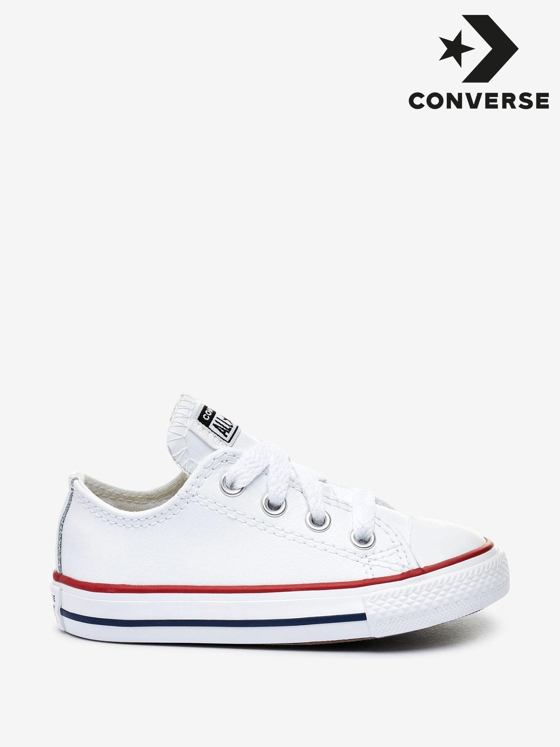 Girls white converse trainers online