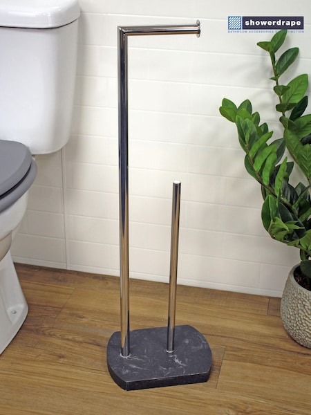 Showerdrape Grey Octavia Toilet Roll and Spare Paper Holder (255819) | €67