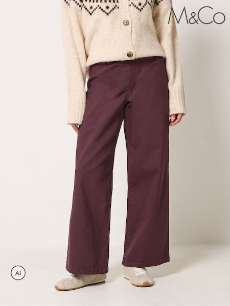 Morado - M&co Petite Wide Leg Jeggings