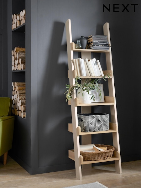 Cream Malvern Oak Effect Narrow Ladder Shelf (256507) | €275