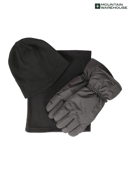 Black - Regular Mountain Warehouse Snow Accessories Set