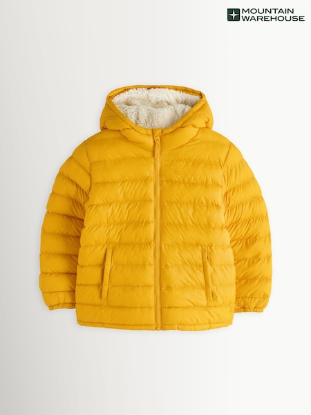 Gelb - Mountain Warehouse Seasons Wasserfeste, gefütterte Jacke mit Futter aus Fellimitat