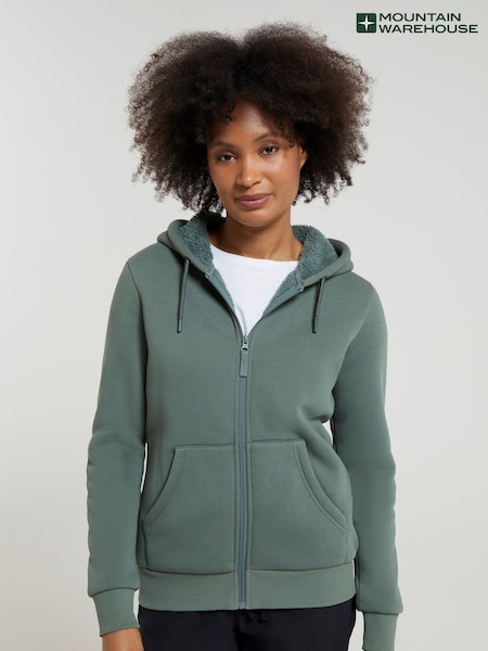 Green - Mountain Warehouse Dalton Sherpa Lined Hoodie