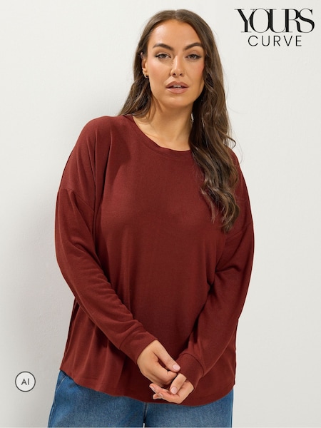 Rust Brown - Yours Curve Soft Touch Jumper