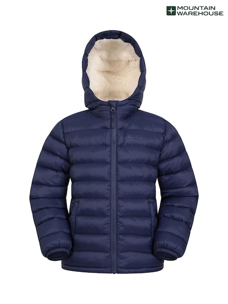 Blue - Mountain Warehouse Seasons Fur-lined Kids Water-resistant Padded Jacket