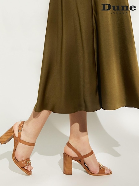 Коричневый - Dune London Snaffle Block Heel Jili Sandals (257444) | €33