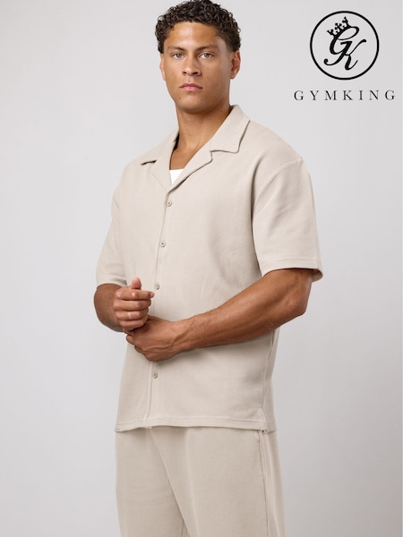 Καφετί - Regular Gym King Signature Waffle Shirt