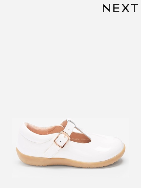 Ivory Leather Bridesmaid Collection Standard Fit (F) Little Luxe™ T-Bar Shoes (257887) | €16 - €18