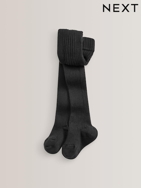 Black Cotton Rich Rib Tights (258054) | AED25 - AED36