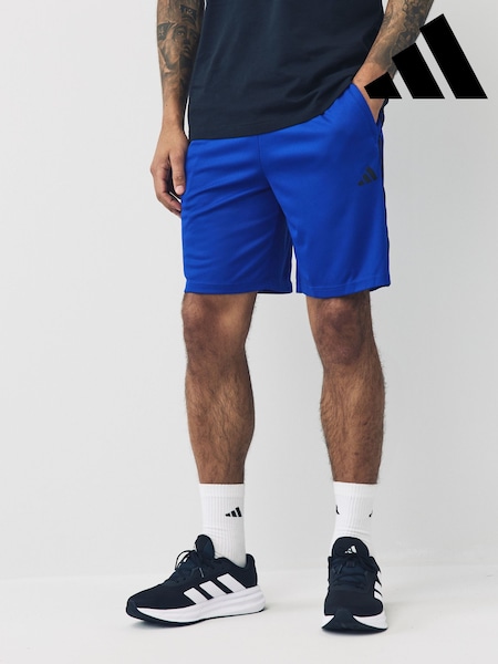 adidas Blue/Black Train Essentials 3-Stripe Shorts (258129) | R$ 225