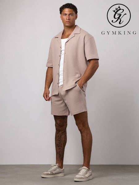 Grey - Regular Gym King Signature Waffle Shirt