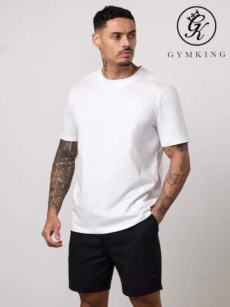 সাদা - Regular Gym King Victory Regular Fit Jersey T-shirt