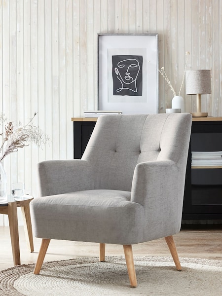 Fine Chenille Mid Grey Carter Armchair (258396) | €340