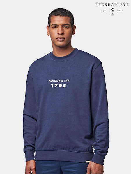 Peckham Rye Blue 100% Cotton Graphic Sweatshirt (258497) | AED174