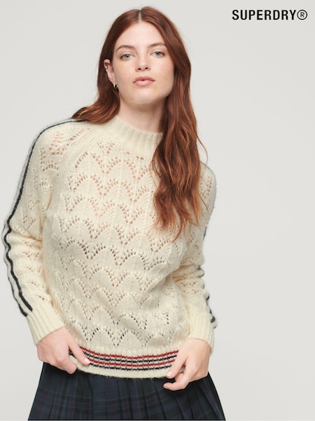 Superdry Cream Pointelle Knit Jumper (258811) | €34