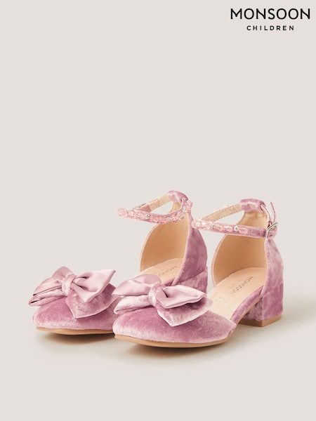 Pink - Monsoon Crushed Velvet Two-part Heels