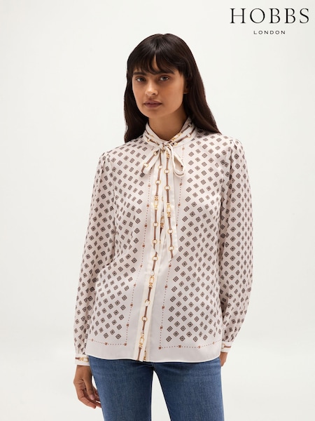 أبيض - Hobbs Iva Blouse