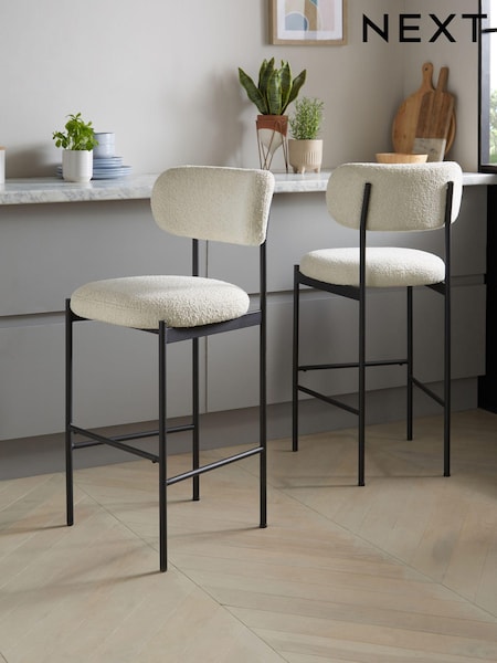 Casual Bouclé Oyster Aleia Bar Stool (259362) | €185
