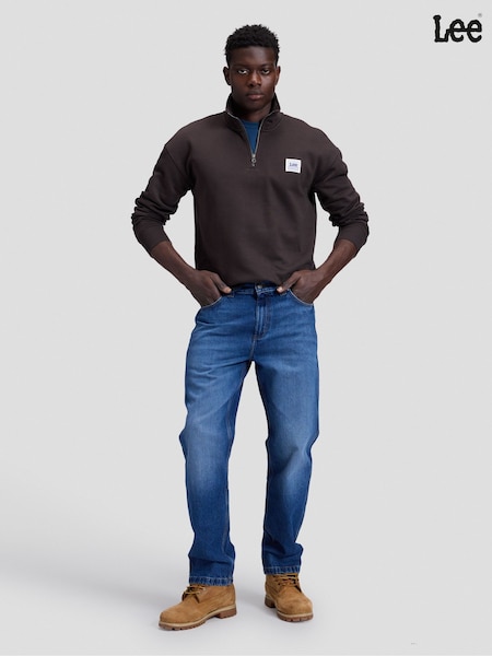 Blue - Regular Lee Workwear Haden Quiet Rain Relaxed Straight Mid Jeans
