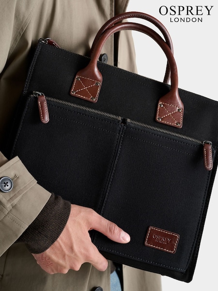 Black - Regular Osprey London The Stockholm Canvas Messenger Bag