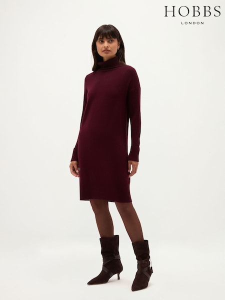 סגול - Hobbs Ava Knitted Dress With Wool