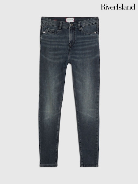 Blue - River Island Petite Mid Rise Sculpt Skinny Jeans
