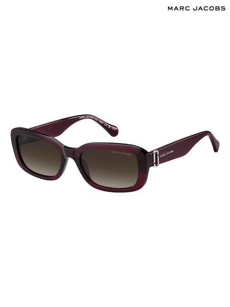 Красный - Marc Jacobs Rectangular Sunglasses In Deep Burgundy