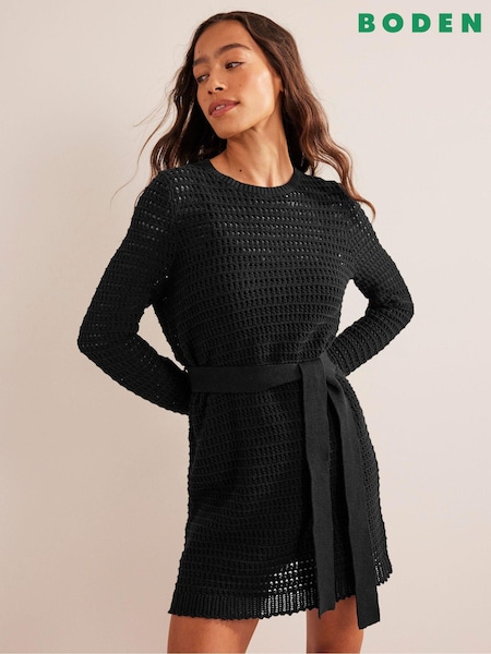 Boden Black Crochet Knit Dress (260508) | €70