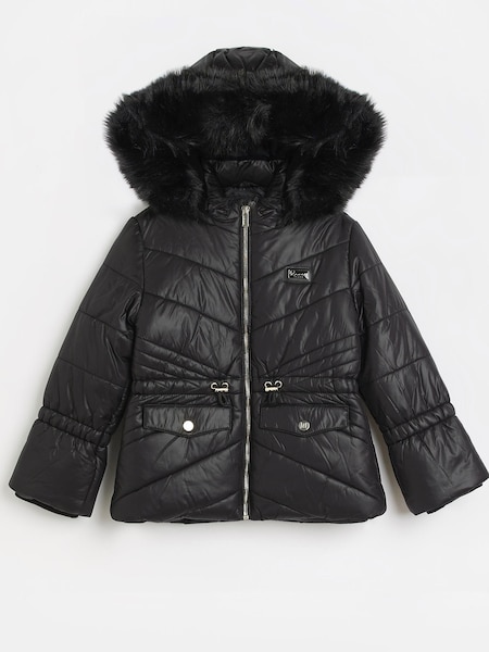 River Island Black Hooded Puffer Girls Coat (260778) | €26 - €34